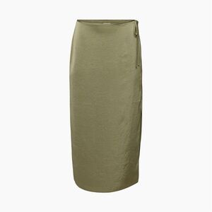 Aritzia Elixir High-Rise Midi Wrap Skirt with slit (Bosana Green)